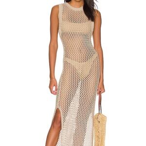 Beach Riot Tan Knit Swim Coverup